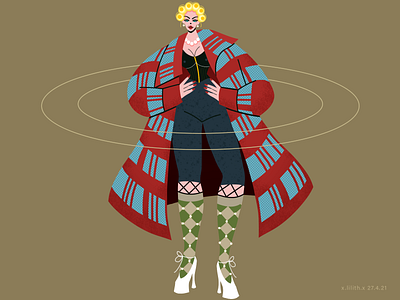 Hey Mama character colorful concept fashion flatdesign illustration mystyle photoshop style vivienwestwood wacom tablet