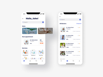 WellDoc Main Screen @dailyui app appdesign brand design branding clinics doctor doctors health healthcare list listing medical medicine medicine app ui ux uxui wellness wellness app