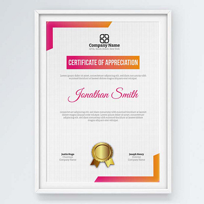 Certificate of Appreciation achivedment appreciation award certificate design certificate template certification personal professional certificate template