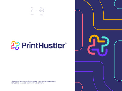 Print Hustler - Logo Concept_V.02 app icon branding clever logo color palette corporate branding corporate design creative logo hustler identity design letter p logo logo logomark modern logo pattern print print design printhustler printing typography visual identity