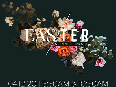 Easter church design church event church marketing design easter floral flowers typogaphy