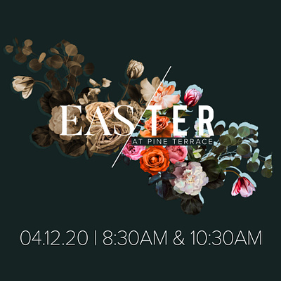 Easter church design church event church marketing design easter floral flowers typogaphy