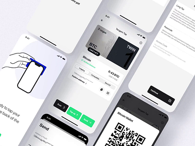 Tangem app android app design bitcoin bitcoin wallet branding crypto crypto wallet cryptocurrency ethereum holdings ios app ios app design minimal design mobile app design money transfer ui design user experience user friendly ux design wallet app