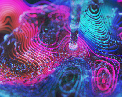 l i q u i d # 2 3d animation blender fluid fluidsim gradient motion design motion graphics neon simulation topography water