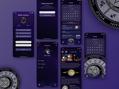 Mobile app "Witch seasons" app app design application calendar calendar app calendar ui design fiv frizvan ivanlife seasons ui ux witch