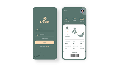 Emirates Boarding pass adobexd airline app airlines app design application interaction design uxdesign uxui