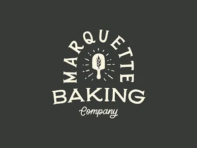 Marquette Baking Company Logo artisan baking baking brand baking logo branding bread bread peel hand drawn hand drawn logo hand lettering illustration lettering logo logo design logotype typography vintage brand vintage lettering vintage logo wheat