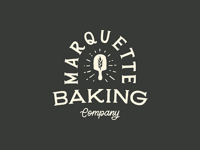 Marquette Baking Company Logo artisan baking baking brand baking logo branding bread bread peel hand drawn hand drawn logo hand lettering illustration lettering logo logo design logotype typography vintage brand vintage lettering vintage logo wheat