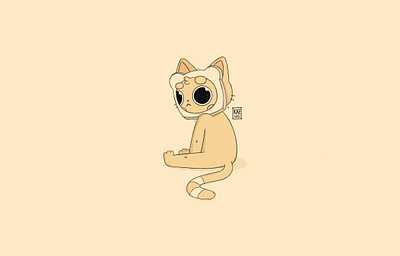 Bread Head angry animal bread cartoon cat catbread character design illustration kawaii kidlit kitty meme procreate sad