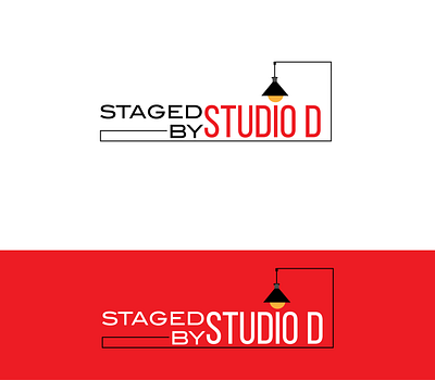 Staged By Studio D logo branding bulb design flat flatdesign illustration lamp light logo logo design minimal modern signature logo staging studio studio logo studios typography unique vector