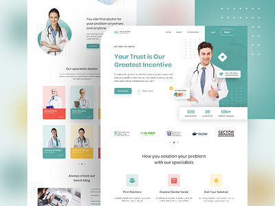 Medical Landing Page Design branded website clean design figma template figma ui health service health web ui homepage homepage design landing page medical website medicine website psd template ui ux web web design website design