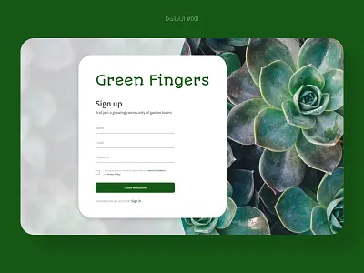 Sign Up page dailyui 001 design figma minimalist ui