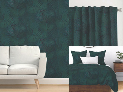 Jungle Pattern fabric jungle pattern surfacepatterndesign wallpaper