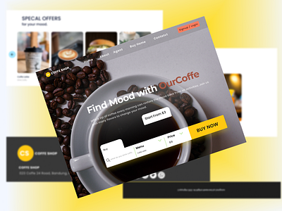 LANDINGPAGE COFFE SHOP & BREAKFAST app apps branding breakfast coffrshop concept dark app darkmode design herosection illustration landing page landing page design landingpage landingpagedesign landingpages ui ux webdeisgn webdesign