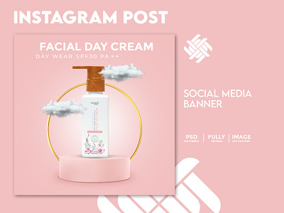 Social Media Banner. Poster, Lady Product, Face wash 2d 3d adobe illustrator adobe photoshop adobe xd advertising banner brand design cream ecommerce face face wash facebook ads instagram post label lady poster poster art social media banner template