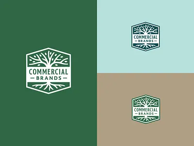 Commercial Brands Logo badge branding design leaves logo tree