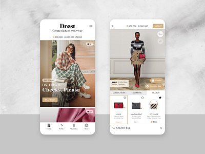 Drest | Fashion Game UI/UX app design drest drest app drest game fashion fashion app fashion graphics game game design game ui game ux gold ios ios app ui ui ux ux