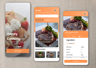 Cooking Receipe Mobile App beginner cooking mobile app receipts ui uidesign