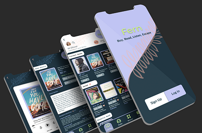 Fern E-Book and Audiobook Application app design ui ux