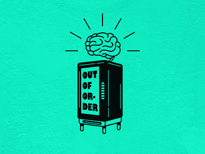 Out of Order Graphic blue brain idea illustration illustrator screenprint sticker sticker design teal texture vector