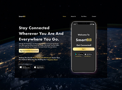 SmartBud Final app design black clean earth figma future golden internet of things internetofthings iot light macbook security startup technology ui ux webdesign website windows