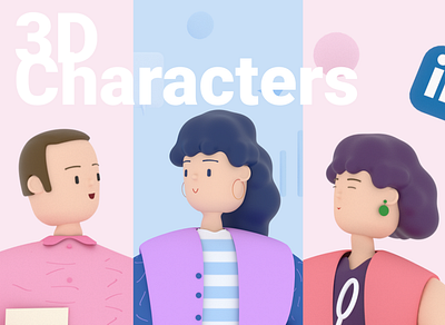 Everyday characters 3d 3dart 3dillustration c4d c4dart cgi characters cinema4d design illustration lowpoly maxon modeling