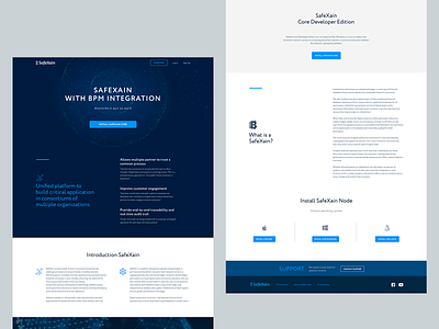 SafeXain clean ui homepage landing layout page layout presentation ui ux website