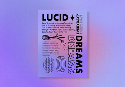 Lucid dreams adobexd design dreams gradient graphic design illustration lucid poster typography ui vector