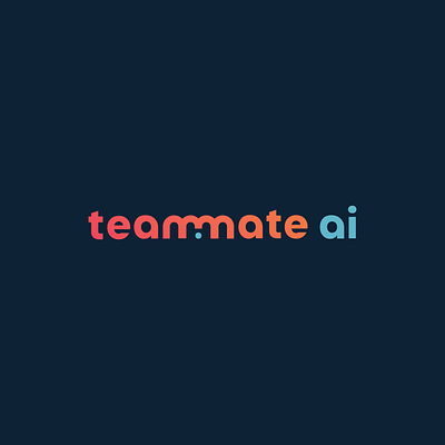 Teammate AI logo artificial intelligence branding branding design bright colors circle custom type dot dots gradient gradient logo graphic design logo logotype playfull rounded tech technology logo typographic logo typography