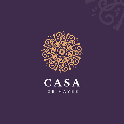Casa de Hayes Luxury Real Estate Logo branding casa circle logo classy design gold graphic design house illustraion keys lock logo luxury pattern patterns procreate real estate realtor realty sophisticated