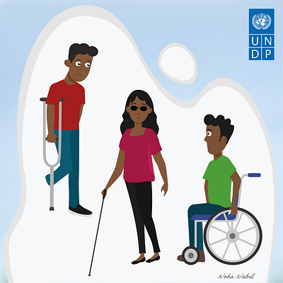 "Youth with Disabilities" UNDP Solomon Islands artwork design digitalart illustration poster undp united nations vector vector art