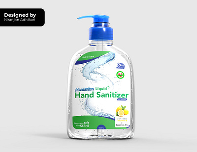 Hand Sanitizer Label Design covid crisis graphic design hand sanitizer label design packaging design sanitizer