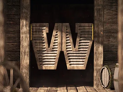 W is for Wild West 36days 36daysoftype 36daysoftype08 3d 3d art c4d cgi cinema4d design illustration nft nftart redshift redshift3d render type art typogaphy western westworld wild west