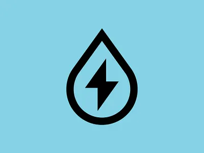 Midtown Power Washers blue bolt branding clean drop identity logo logomark power wash pressure wash wash water