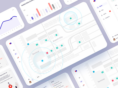 IoT sensors live preview airport app chart dashboad datavis design iot iot app iot sensor real time ui ui deisgn web