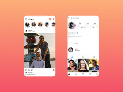 Instagram App design instagram instagram icon instagram post instagram stories instagram story instagram template mobile mobile app mobile app design sketch typography ui uidesign ux ux ui uıdesign