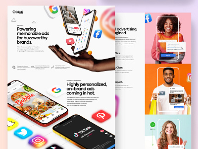 CliCX Social Media Advertising branding design facebook ads google ads homepage instagram instagram ads landing layout onepage social media design socialmedia ui ux website