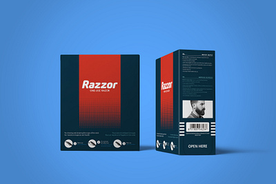 Razzor barbershop box man packaging packaging design razor