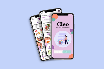 Cleo: Grocery Shopping Assistant Application app artwork design grocery grocery app logo minimal recipe shopping ui ux