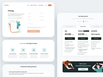 Goodsted - Pricing Landing Page banner ads business plan design desktop faq flat form impact landing page landing page design popup pricing page pricing plan pricing table ui userinterfacedesign ux volunteering webdesign website