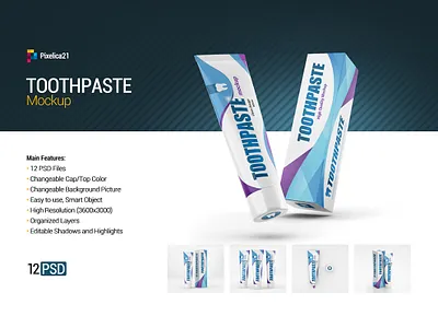 Toothpaste Mock up beauty box care carton clean container cosmetic cream dental dentist doctor health healthcare medical mint mock up mockup oral package packaging