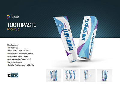 Toothpaste Mock up beauty box care carton clean container cosmetic cream dental dentist doctor health healthcare medical mint mock up mockup oral package packaging