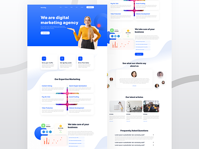 Marketing Agency Elementor Template branding design digital agency elementor pro helloideabox landing page ui mohit panchal ui ux web web design website wordpress