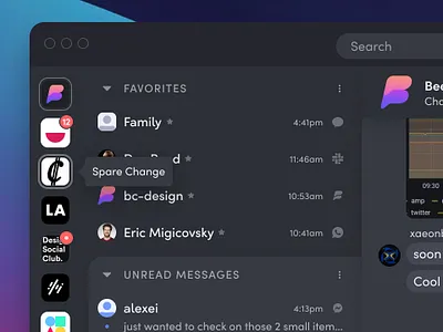 Beeper Dark Mode — All your chats in one app app design app designer beeper branding chat dark dark app darkmode design figma messages messenger portfolio product productdesign text ui uiux uiuxdesign ux