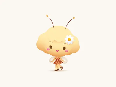 Little Bee Girl adobe illustrator character design cute illustration jerrod maruyama jmaruyama kawaii vector