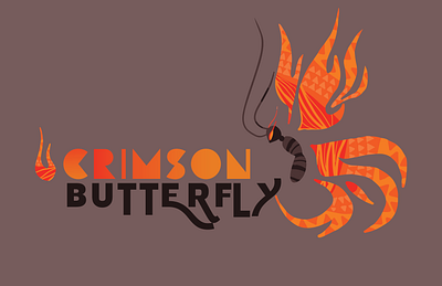 Crimson Butterfly art flat illustration illustrator logo logo design logos typography vector web