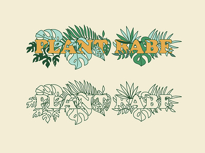 plant babe jungle typography branding branding design design house plant illustration jungle logo merch design monstera palm philodendron plant shop tropical pattern vector