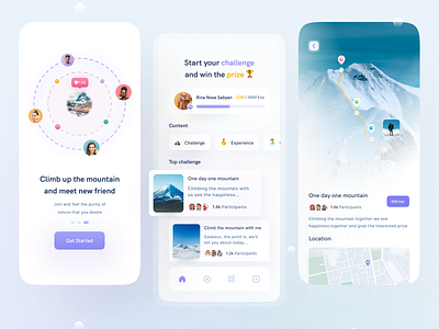 Dakio - Hiking Trip App app clean clean ui design dribbble freelance freelancer hiking mobile mobile app mobile app design mobile design mobile ui popular popular design popular shot trip ui uiux