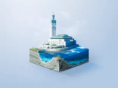Hassan II Mosque 3d graphic affinity photo attraction casablanca cube design graphic graphic design graphics inspiration inspire mosque