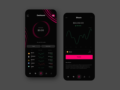 Crypto App app banking bitcoin branding crypto design finance minimal ui ux